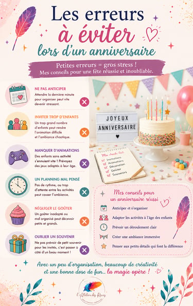Les erreurs à éviter lors d'un anniversaire.