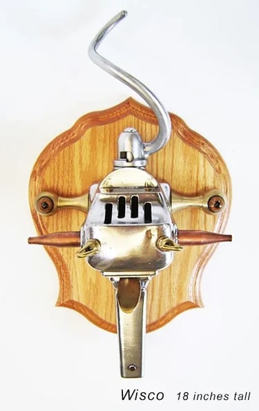 Mounted metal animal head named Wisco created by sculptor Tal Avitzur.