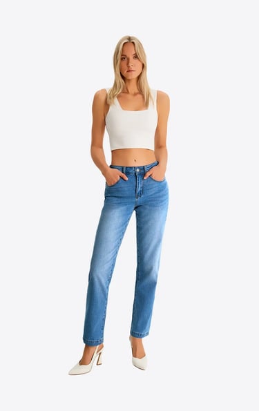 women's denim blue skinny jeans