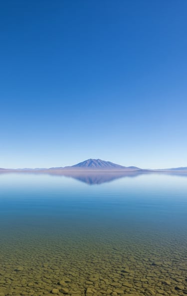 a lake with a mountain in the background