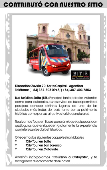 Imagen: Bus Turístico Salta (BTS)