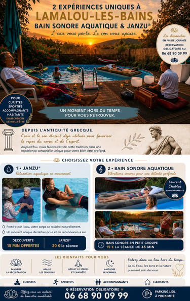 bain sonore aquatique en extérieur à Lamalou les Bains