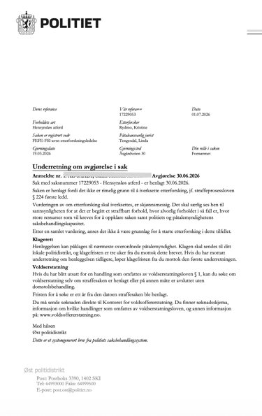 Fredrikstad Police, Østfold police, Salah Al Saadi candidate, Blackmail, Extortion, Linda Tengesdal