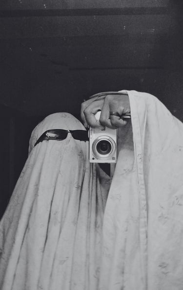 image of someone dressed as a ghost/ghoster