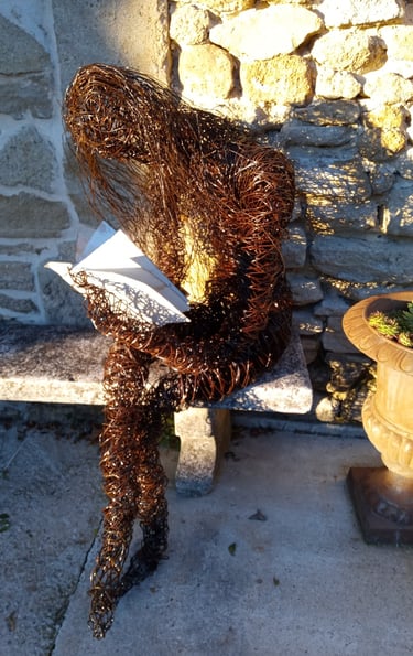 la lectrice sculpture fil de fer Wilfrid Bricourt