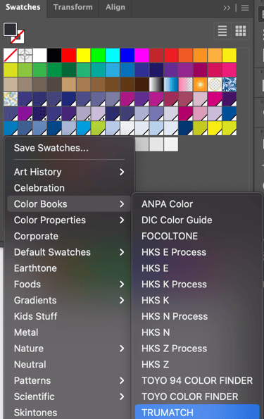 Adobe Illustrator Swatches Color Books