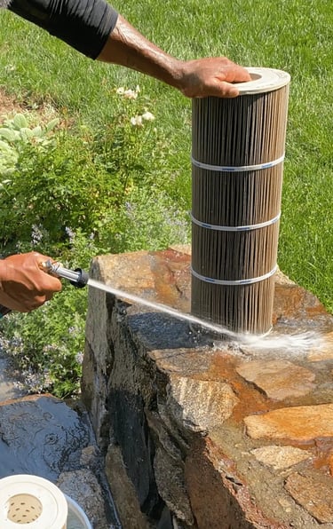 Professional pool filter cleaning services in Connecticut, ensuring optimal performance and clean wa