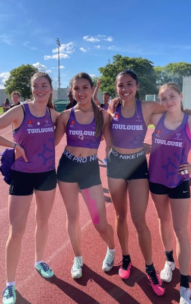 Les relayeuses du 4x100m cadettes toulousain