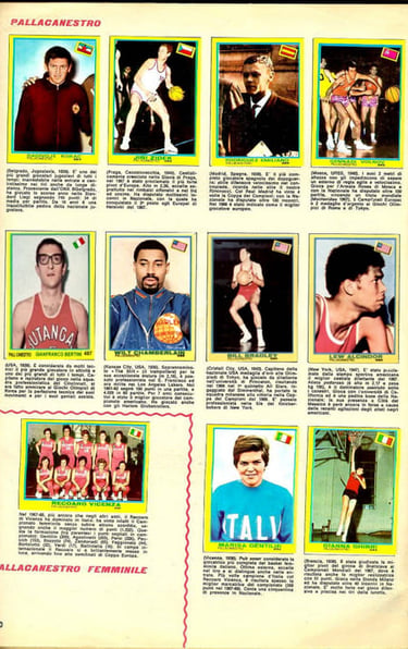 1968 Mira Tuttosport Album Basketball Cards Page 4