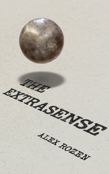 A shot put ball hovering over a typewritten page