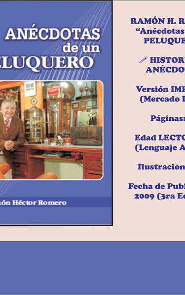 Imagen de Fondo: Tapa del Libro "Anécdotas de un Peluquero" del Escritor Ramón H. Romero