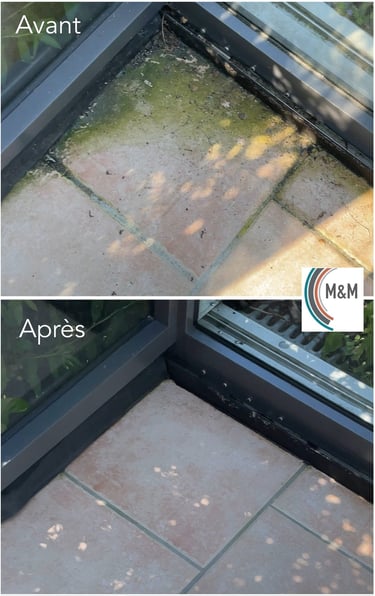 avant - après nettoyage de véranda bihorel par m&m services pro rouen