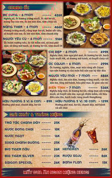 Combo ốc tại Ốc Dì Toàn - quán ngon quận Bình Thạnh