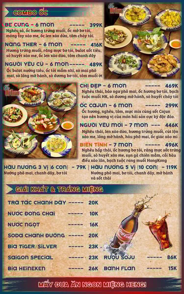 Combo ốc tại Ốc Dì Toàn - quán ngon quận Bình Thạnh