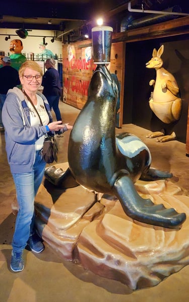 Lady finds the Guinness Seal in Dublin, Ireland