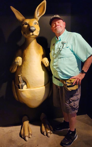 The Pirate and his Kangaroo buddy have a Guinness in Dublin, Ireland