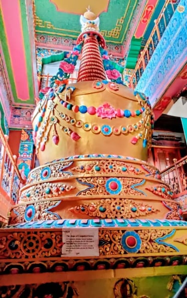 Tibetan Buddhist stupa at kalachakra Temple in McLeod Ganj, Dharamshala.