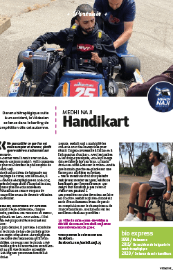 Article sur Mehdi Naji, champion de handikart