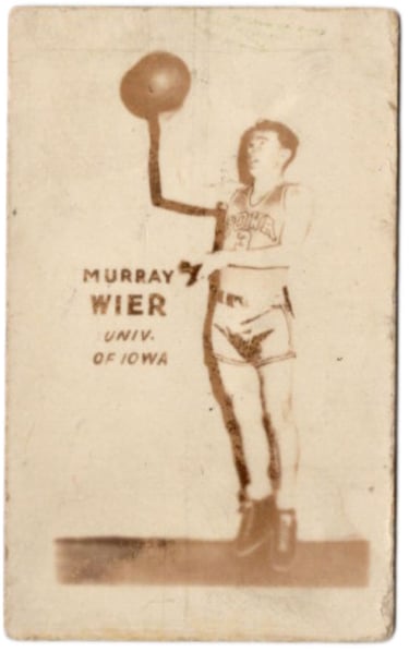 1948 Magic Photos Basketball Card Murray Wier No 2 of 6B University of Iowa