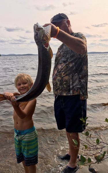 Huge fish fishing with family