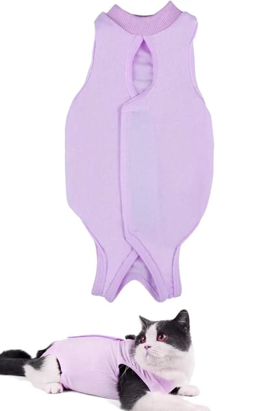 AEITPET Traje de recuperación Profesional para Gatos color rosa