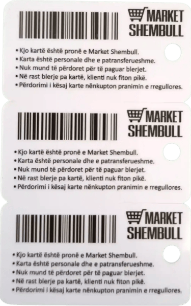karta plastie klienti treshe supermarketi me barkode