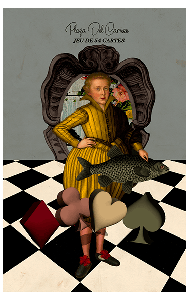 Jeu de 54 cartes. Chaque carte a une apparence distincte.