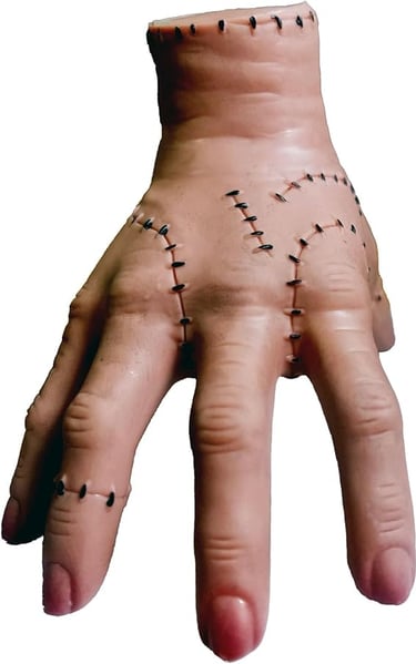 Realistic latex âThingâ hand from the Addams Family for Halloween dĂ©cor, cosplay, and playful scares