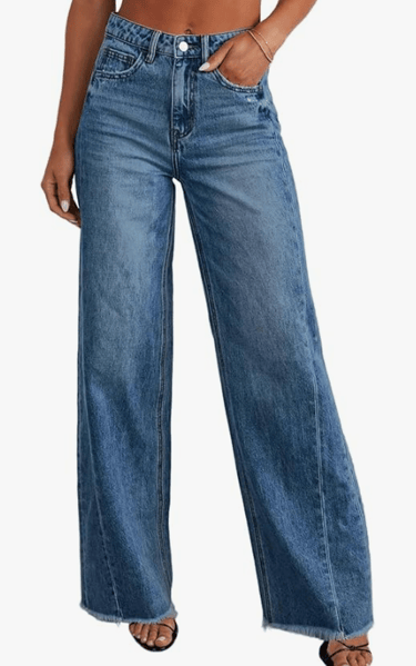 women's high waisted jeans with diagonal design