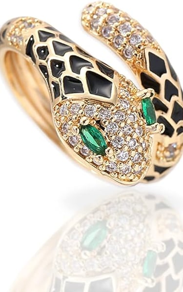 Jean Beau  Snake Adjustable Open Gold Ring for Women