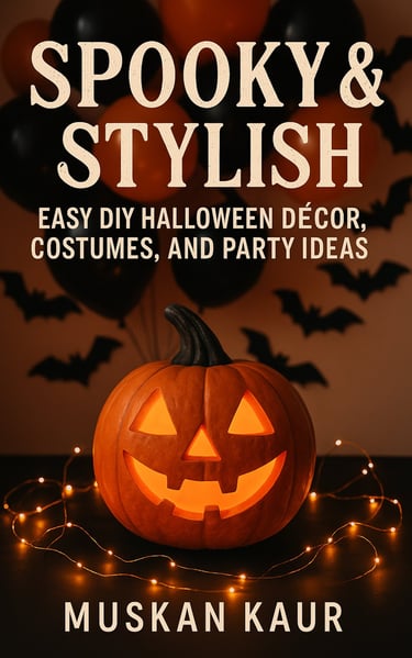 a halloween themed halloween party with a pumpkin and bats