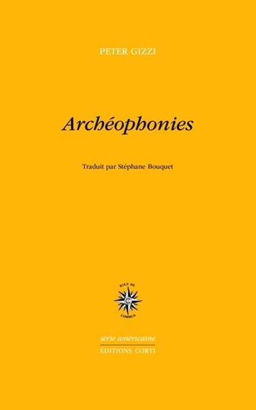 Couverture Archéophonies Peter Gizzi