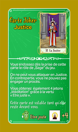 Eden le jeu de la vie carte joker La justice