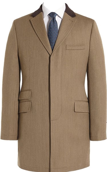 abrigo para caballero en color camel corte largo