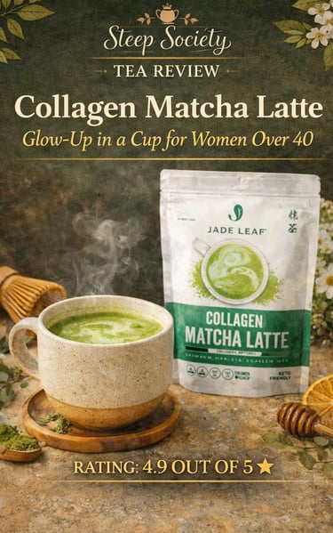 Steep Society Tea Review: Collagen Matcha Latte, Glow-Up in a Cup for Women Over 40 Rating 4.9