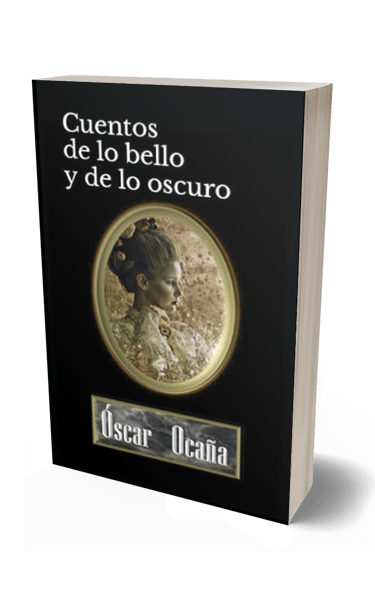 Portada en 3d del libro de relatos góticos 'Cuentos de lo bello y de lo oscuro' de Óscar Ocaña Parrón
