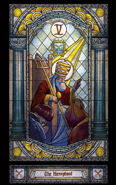 The Hierophant Tarot Card. Artwork by David Ledesma.