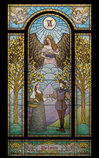 Fools Reborn Tarot Card - The Lovers - Artist David Ledesma