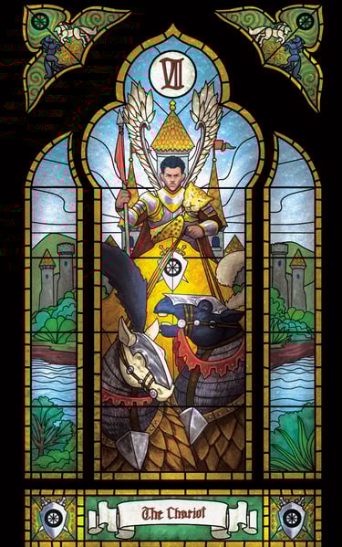 Fools Reborn Tarot Card - The Chariot - Artist David Ledesma