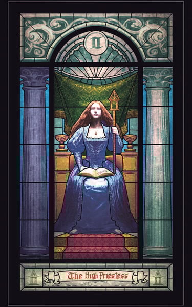 "Fools Reborn" Tarot Card - The High Priestess. Artwork by David Ledesma