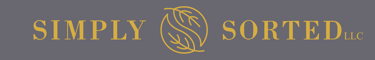 Simply Sorted LLC and yin yang leaves logo in bronze