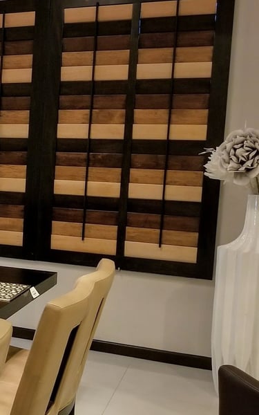 wood shutter with multiple colors