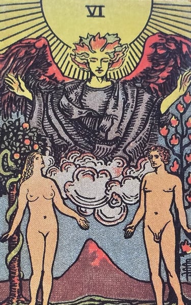 imagem da carta de tarot os amantes