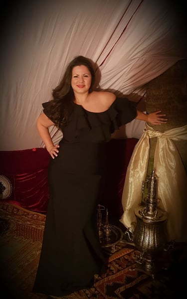 Tatyana Trifonova in Tarik Ediz dress for the Arabic nights of New Years eve in Casablanca Morocco