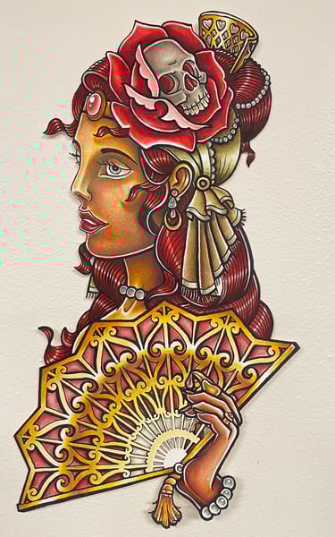 Tattoo Neotraditional Wannado: Gitana Colorful Mexican women