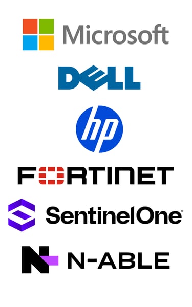 microsoft dell hp fortinet sentinelone nable partners