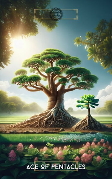 Ace of Pentacles Tarot Card Spiritual Forest Tarot Deck