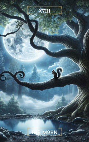 The Moon Tarot Card Spiritual Forest Tarot Deck