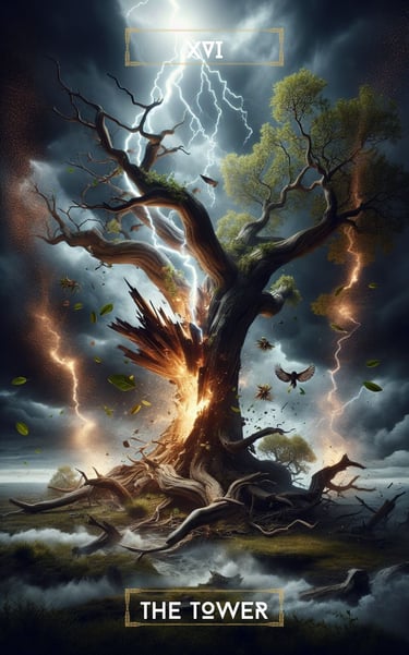 The Tower Tarot Card Spiritual Forest Tarot Deck