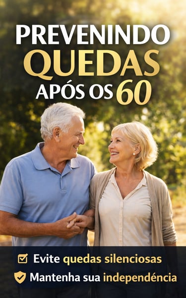 Guia prático para prevenir quedas após os 60. Conteúdo calmo, não médico, com rotinas simples e bônu
